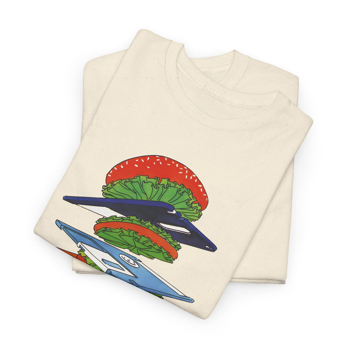 1989 uncredited art from micro mag floppy disc burger tshirt