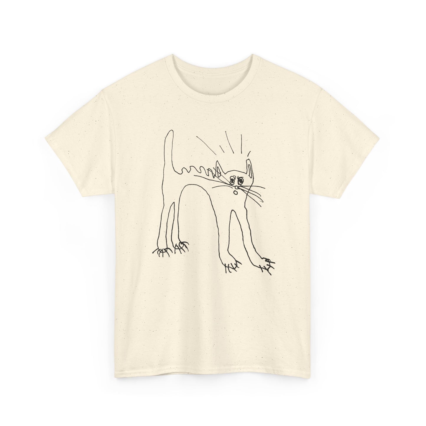 original drawing of a very spooked cat tshirt