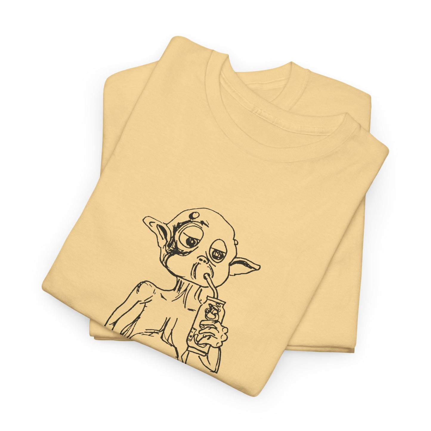 mysterious alien creature (MAC) drinking cola full body original sketch tshirt