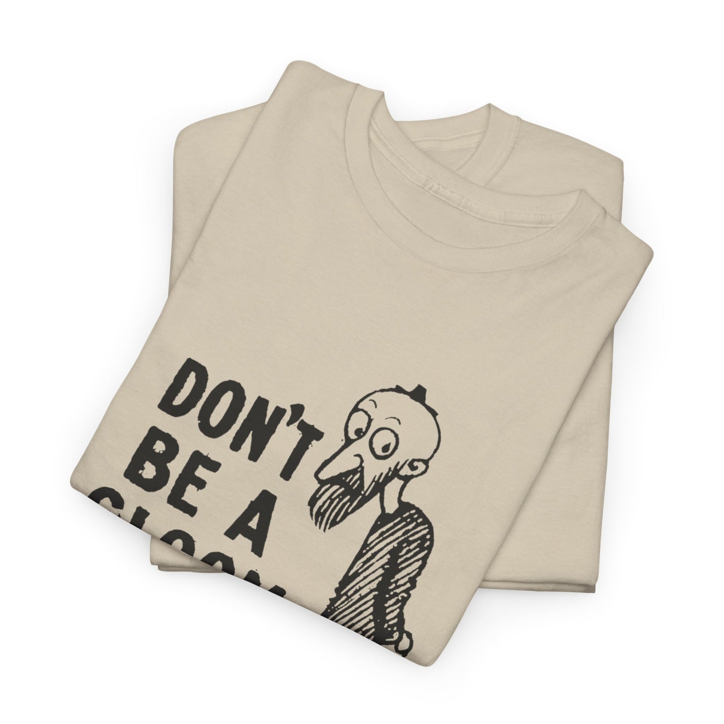 don't be a gloom vintage reproduction of a tokio cigarette pin by t.e powers gloom and joy unisex cotton tee