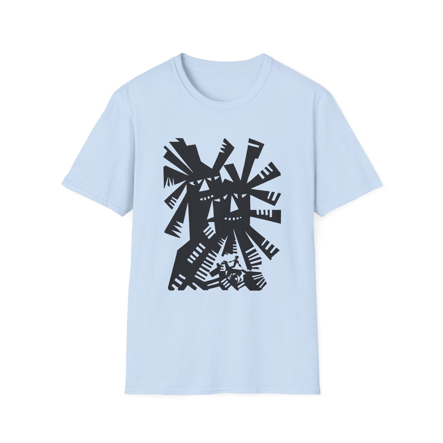 1966 don quixote windmill illustration by tadeusz michaluk tshirt