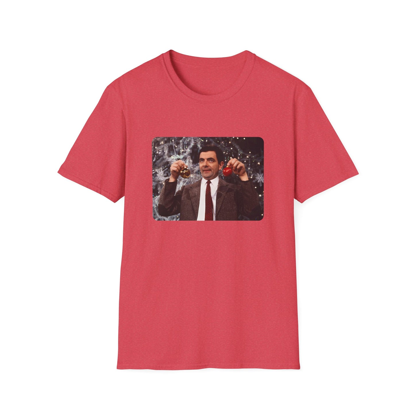 mr bean with christmas ornaments tshirt