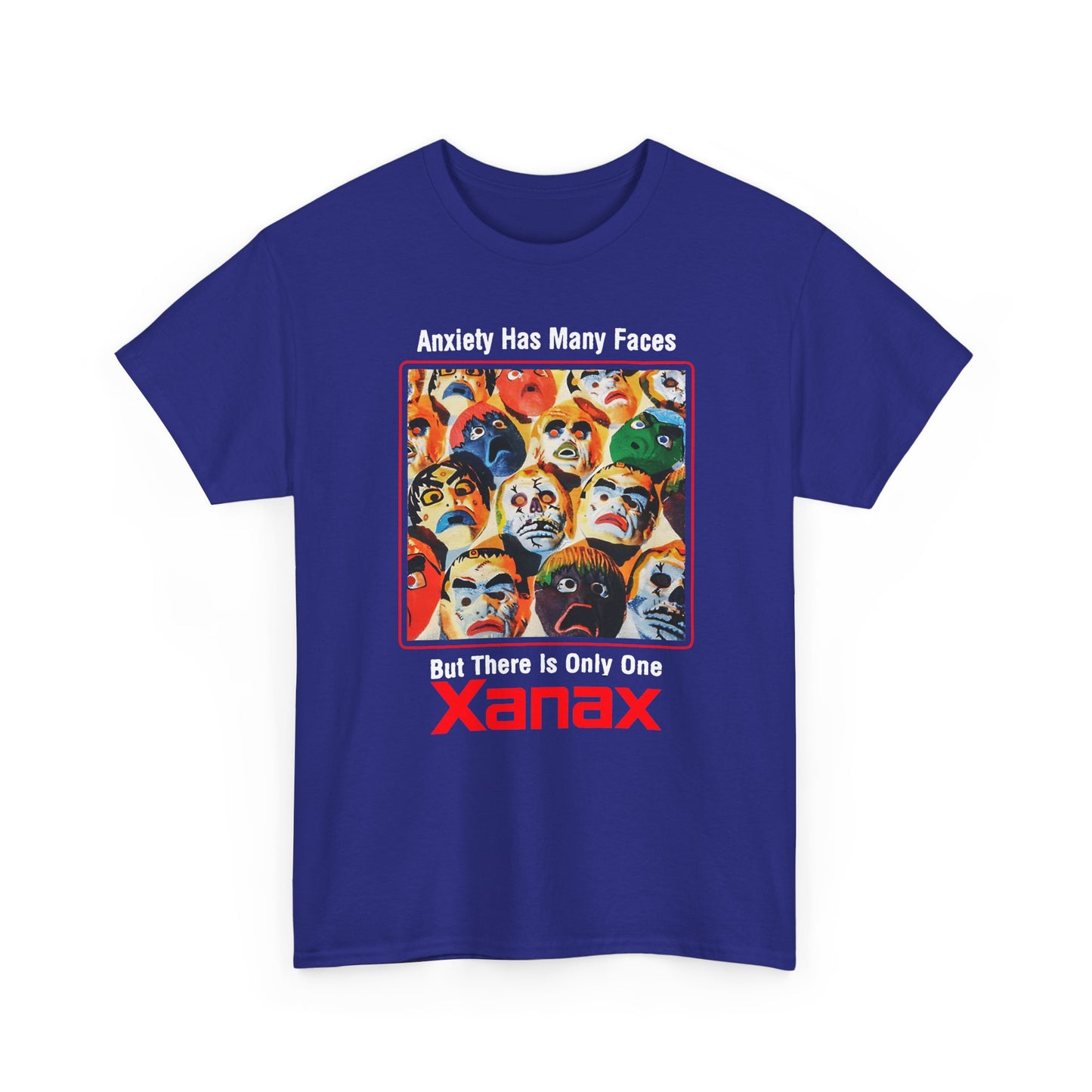vintage xanax anxiety has many faces but there is only one tshirt