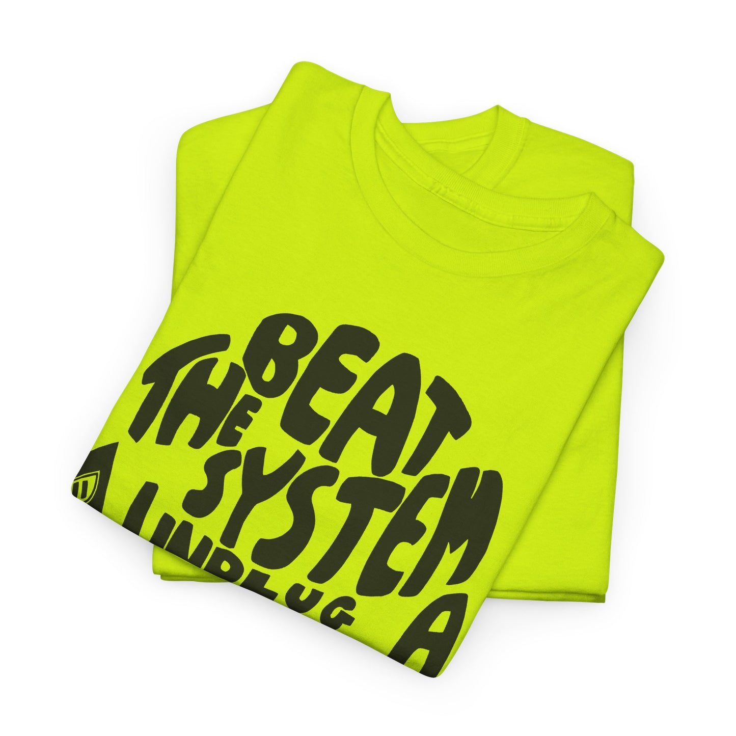 1970s beat the system unplug a computer reproduction tshirt