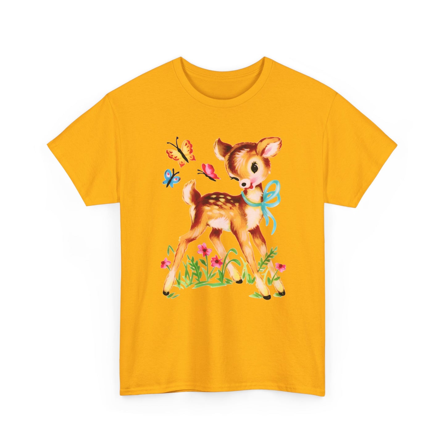 vintage cute baby deer reproduction tshirt