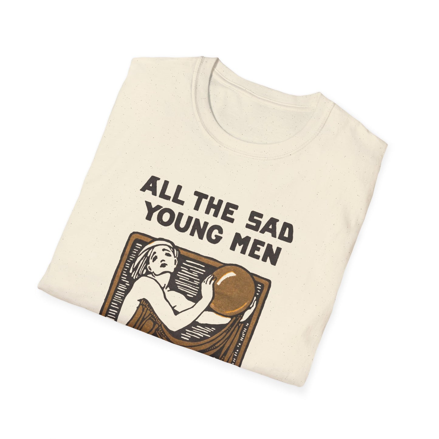 1926 f. scott fitzgerald book cover by cleo damianakes for "all the sad young men" tshirt