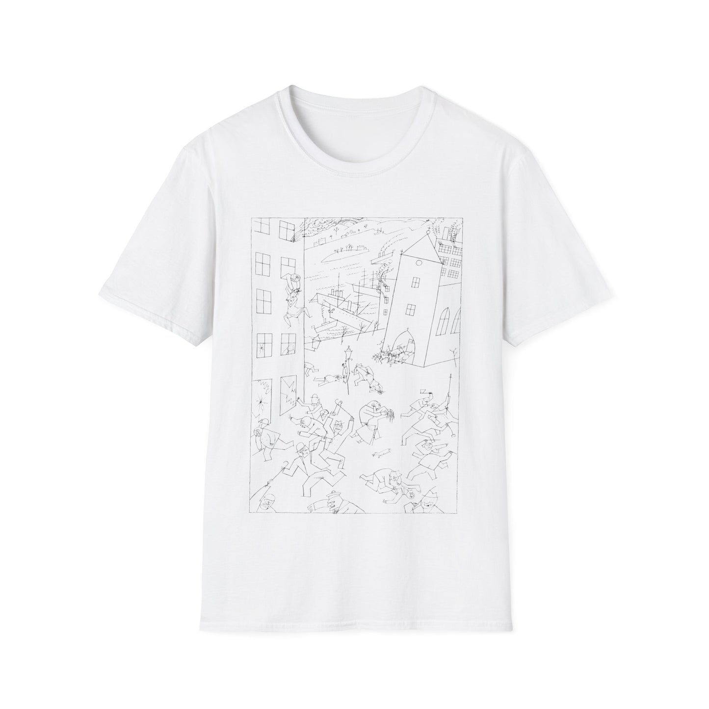 1915 drawing george groz riot of the insane, ships from the US tshirt