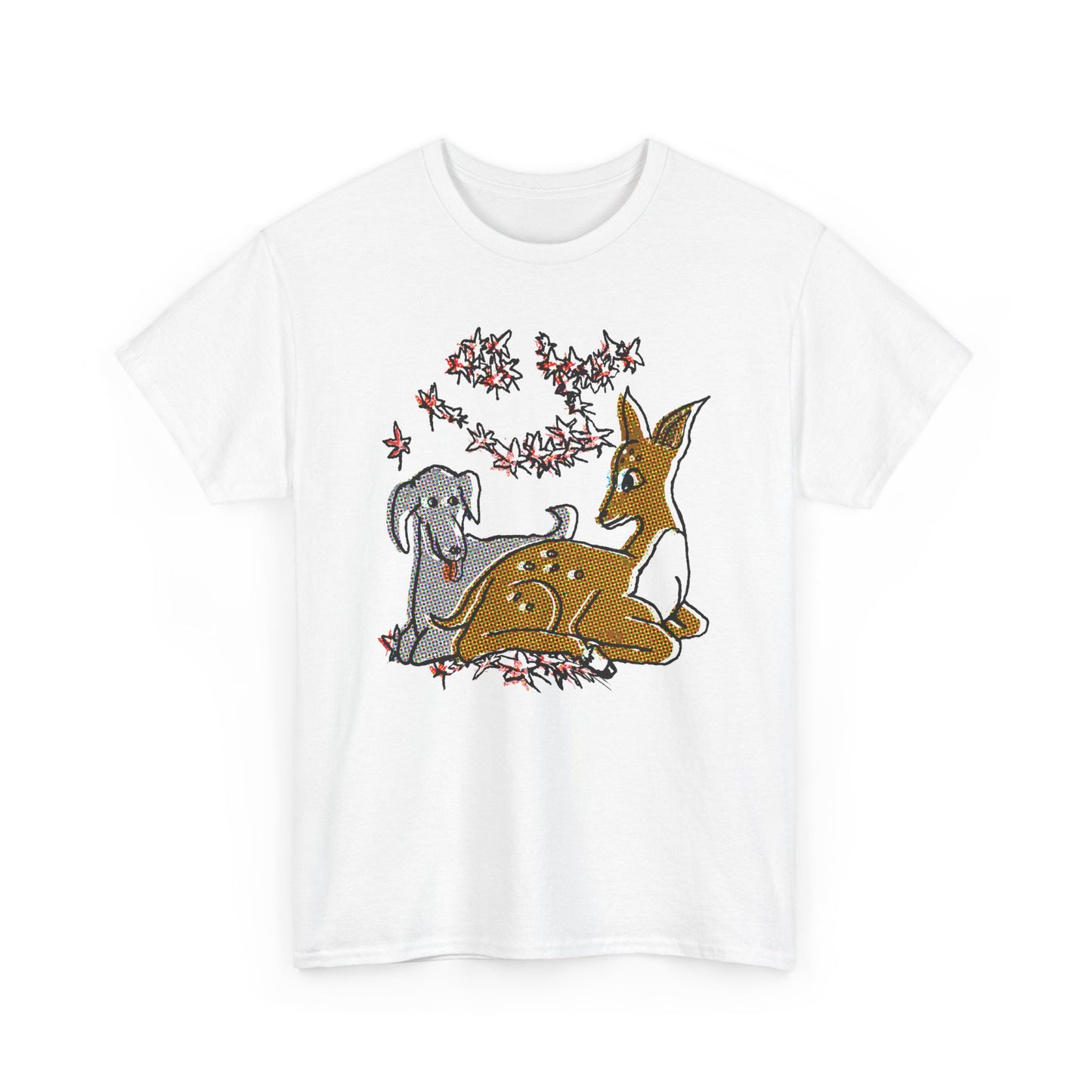 original drawing deer and dog love tshirt