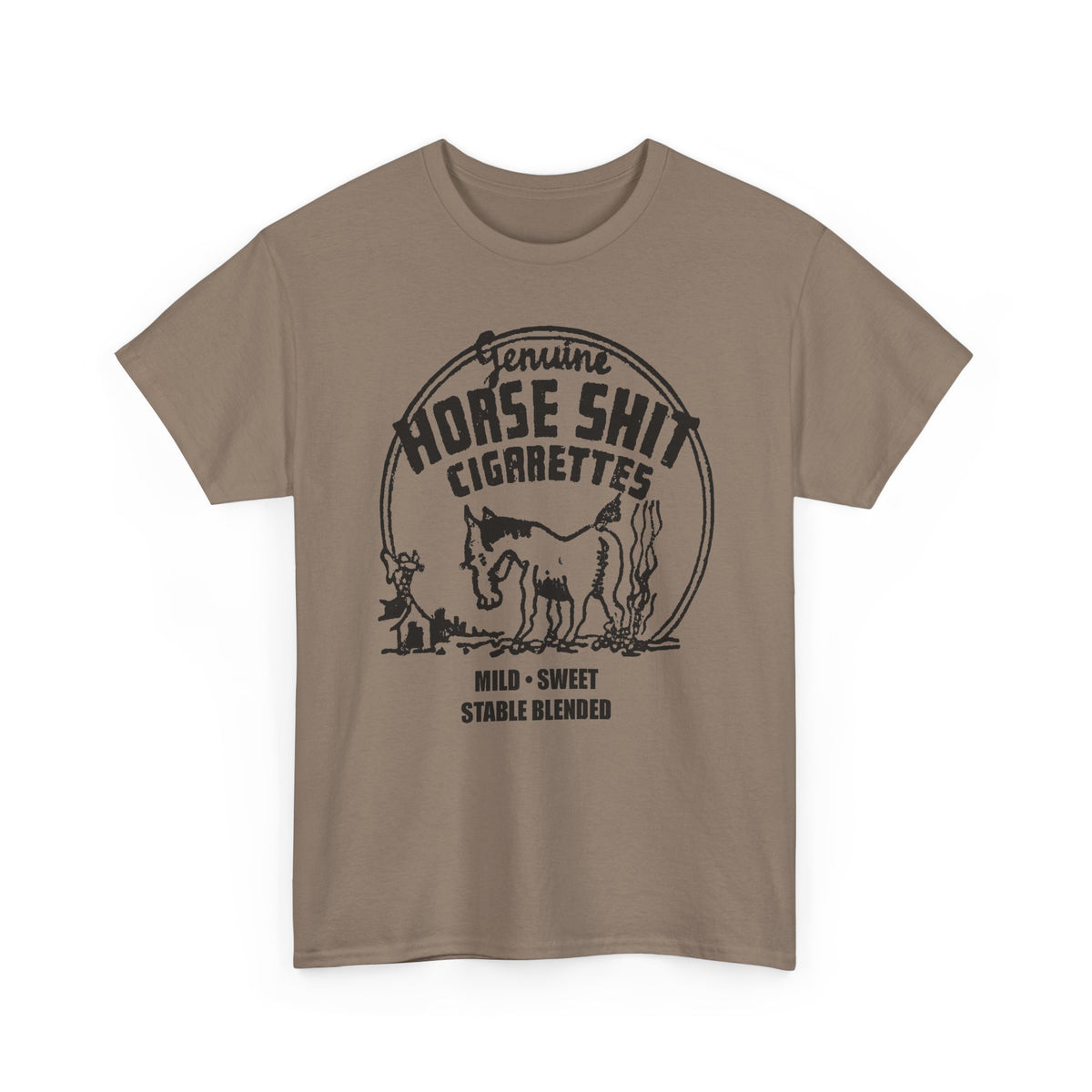 vintage horse shit cigarettes graphic reproduction tshirt