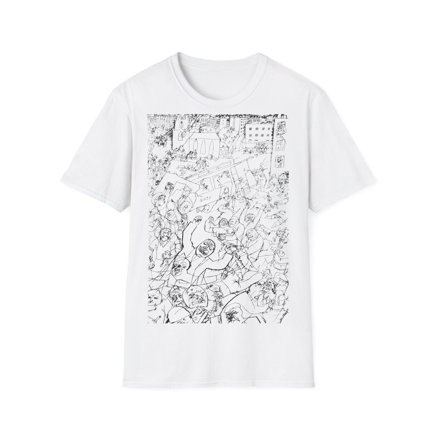 1919 george grosz drawing pandemonium on a tshirt, shipped from the UK