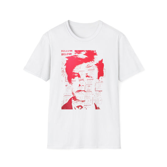 ray johnson arthur rimbaud art in red tshirt
