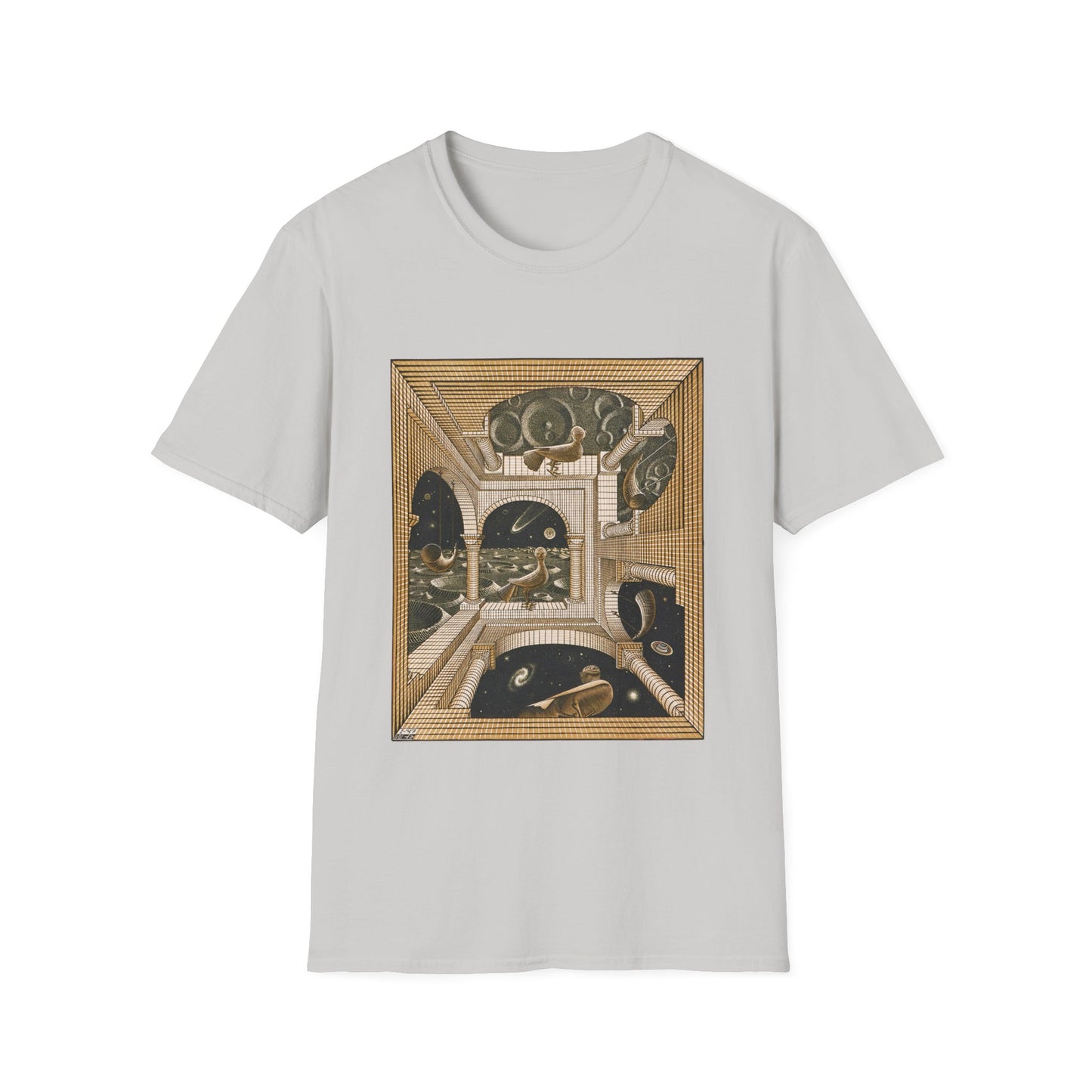 1947 m.c escher another world tshirt