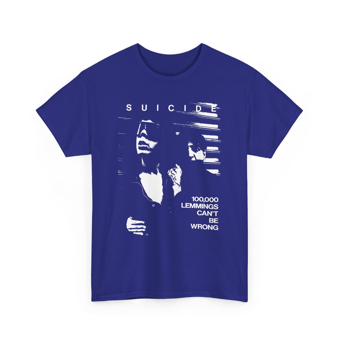 1980 zig zag magazine article on the band suicide 100 000 lemmings can't be wrong graphic tshirt