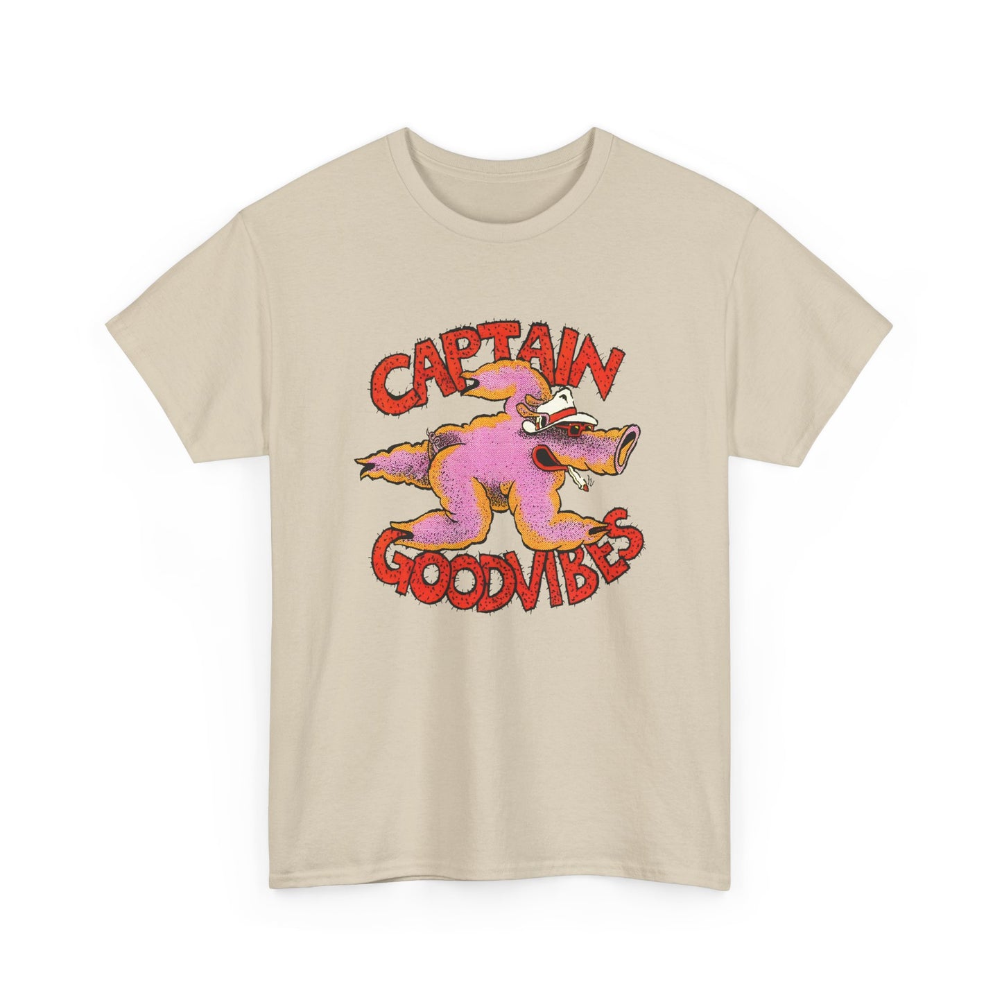 1970s australian surf counter culture illustration by tony edwards captain goodvibes reproduction tshirt