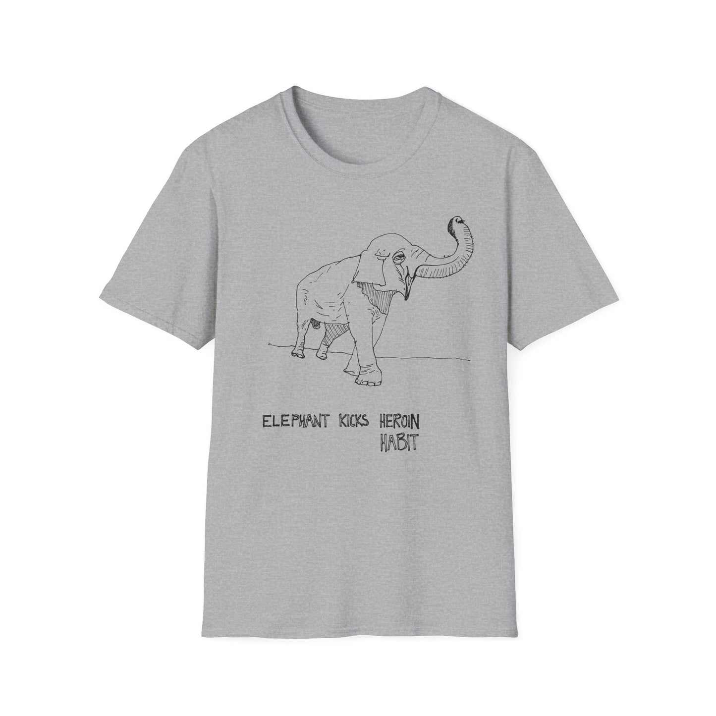 original drawing elephant kicks heroin habit reference to xiguang the elephant tshirt