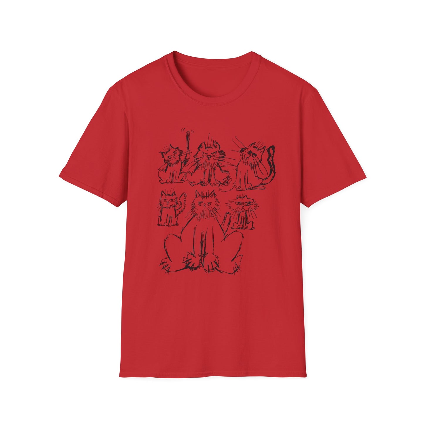 original drawing six cats tshirt