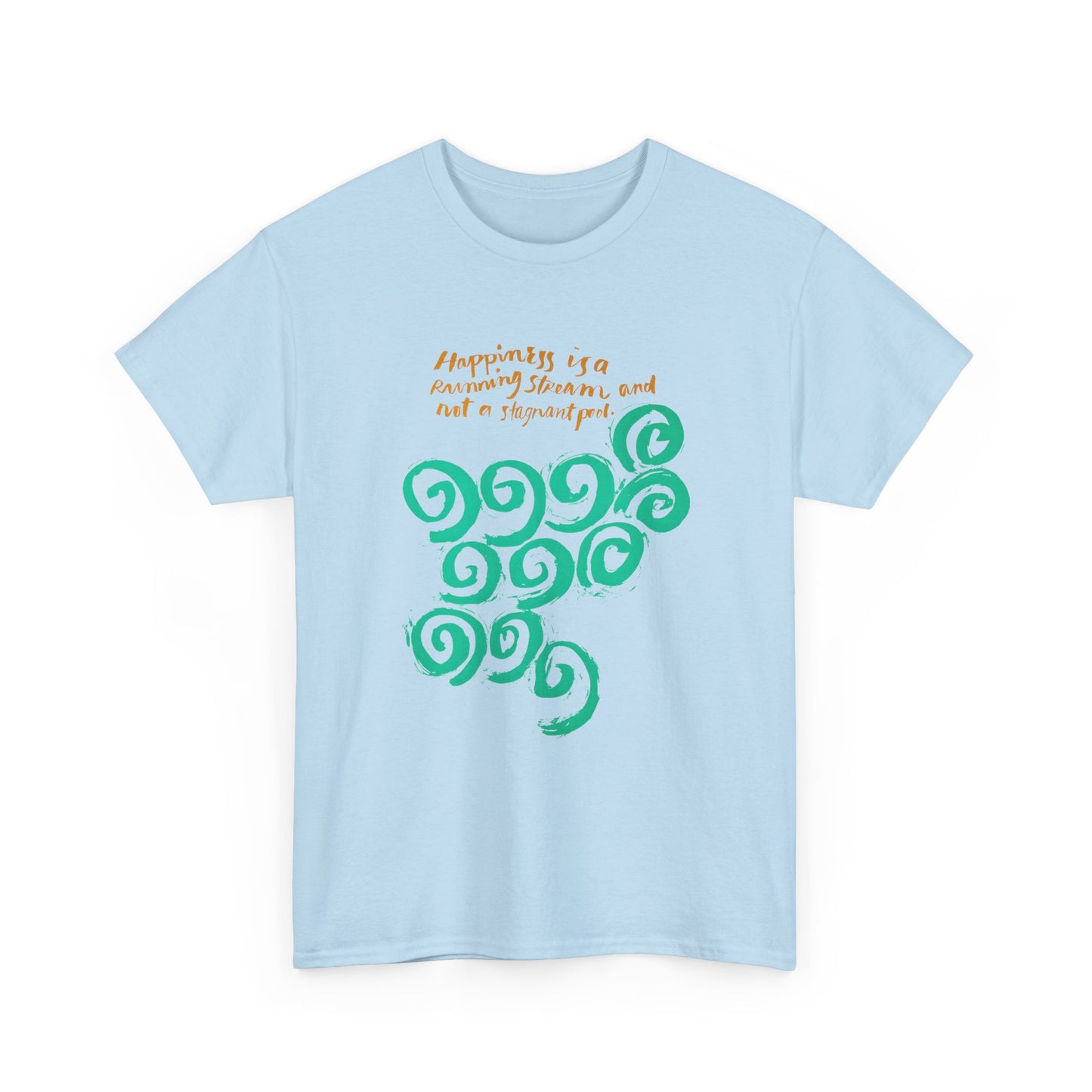 1968 mid century poster happiness is a running stream and not a stagnant pool tshirt