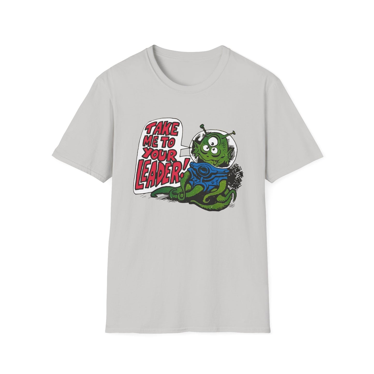 1970s take me to your leader alien cartoon character reproduction tshirt