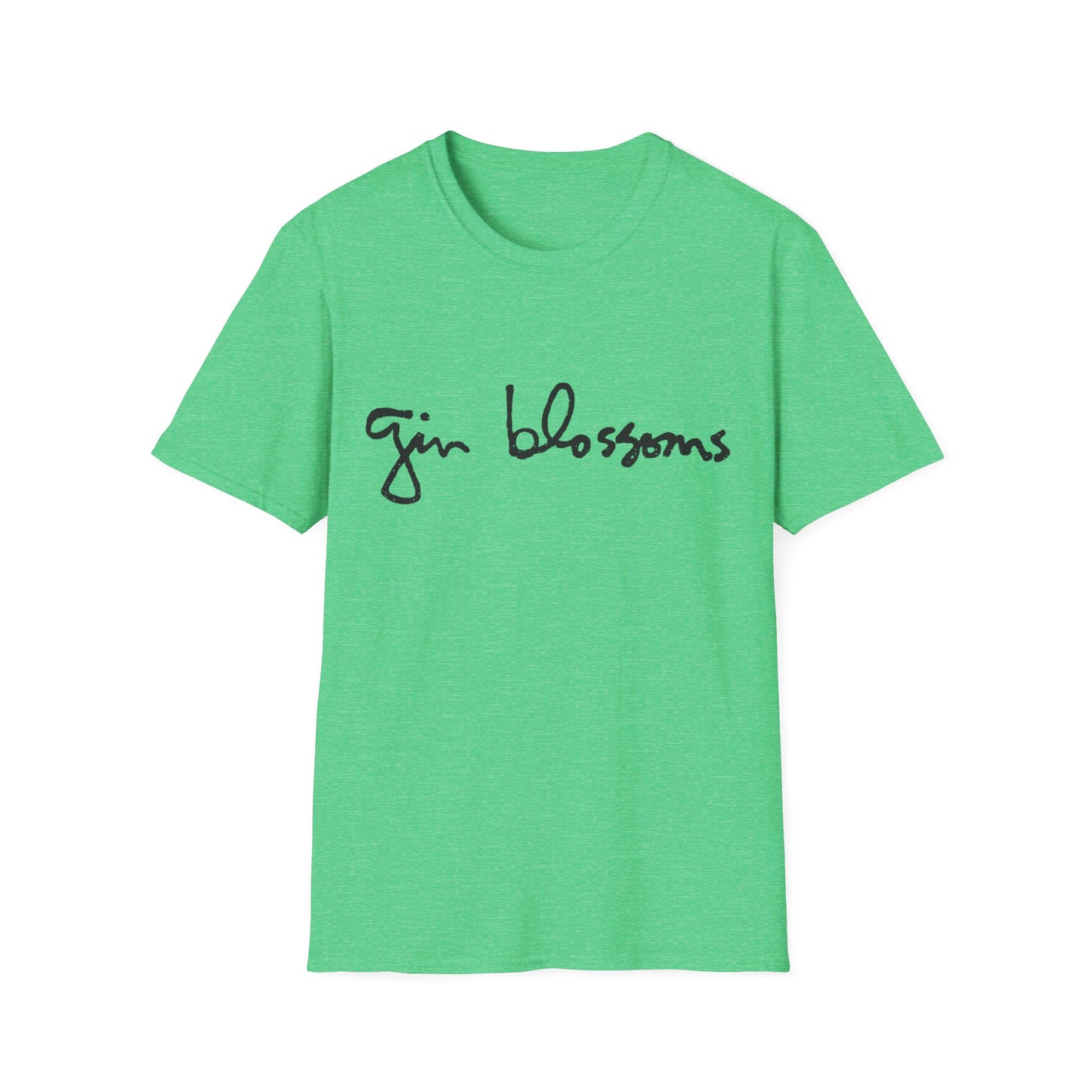 gin blossoms logo in black tshirt