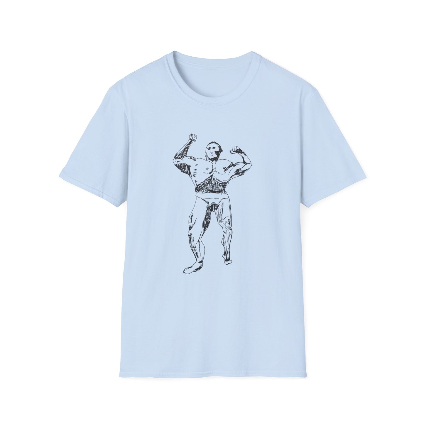 original drawing muscle man tshirt