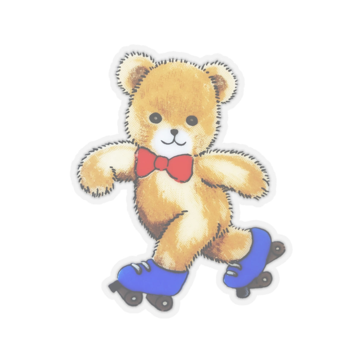 lovable rollerskating bear kiss-cut sticker