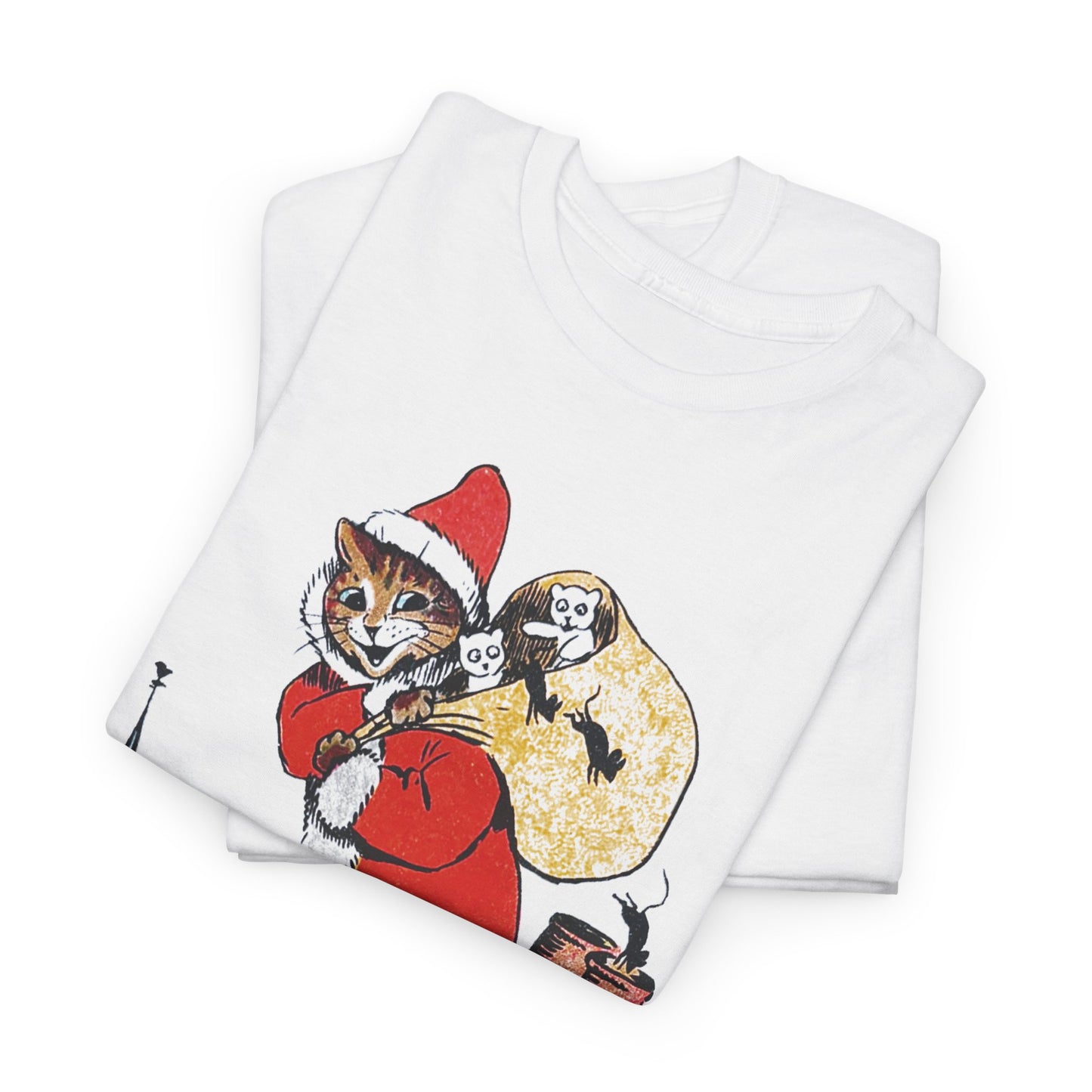 louis wain santa claus cat tshirt