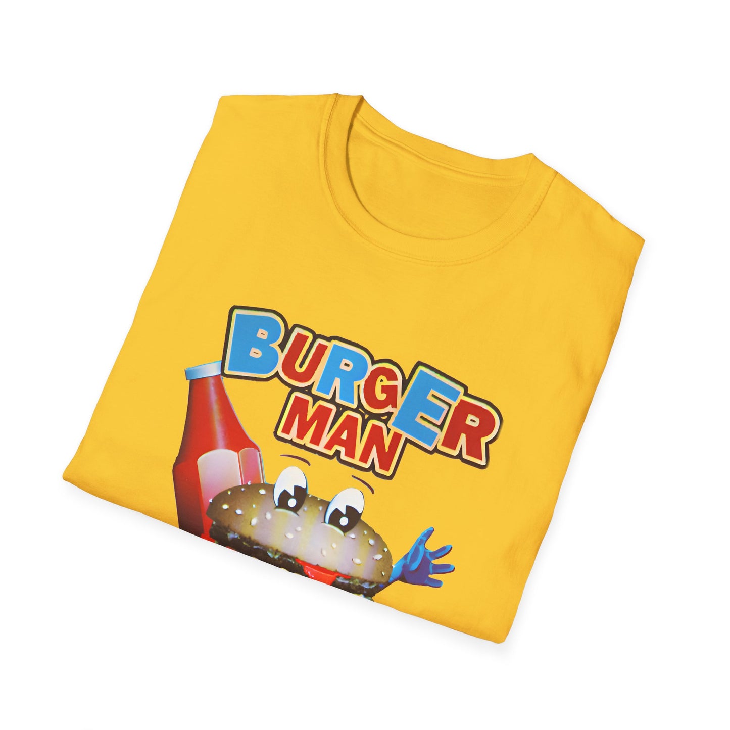old video game burger man retro design reproduction tshirt