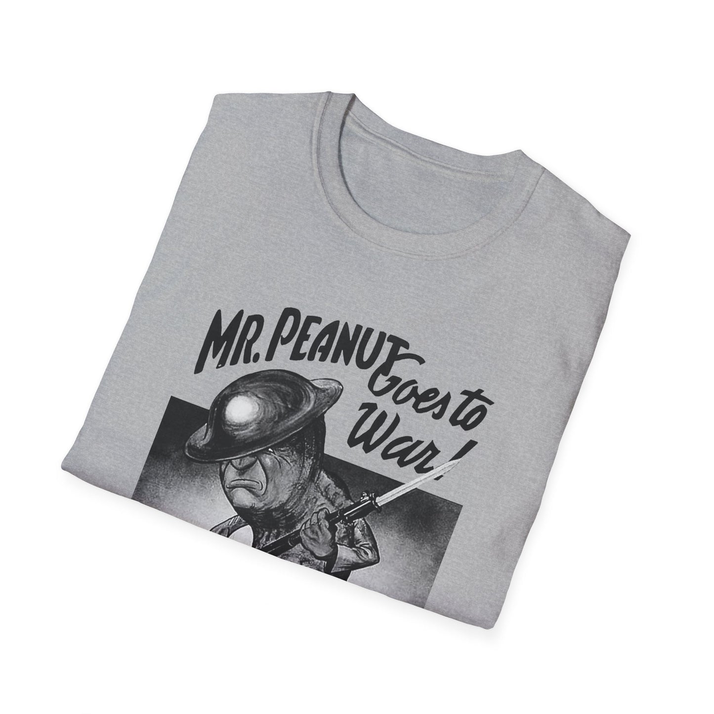 mr. peanut goes to war! vintage world war propaganda poster reproduction tshirt