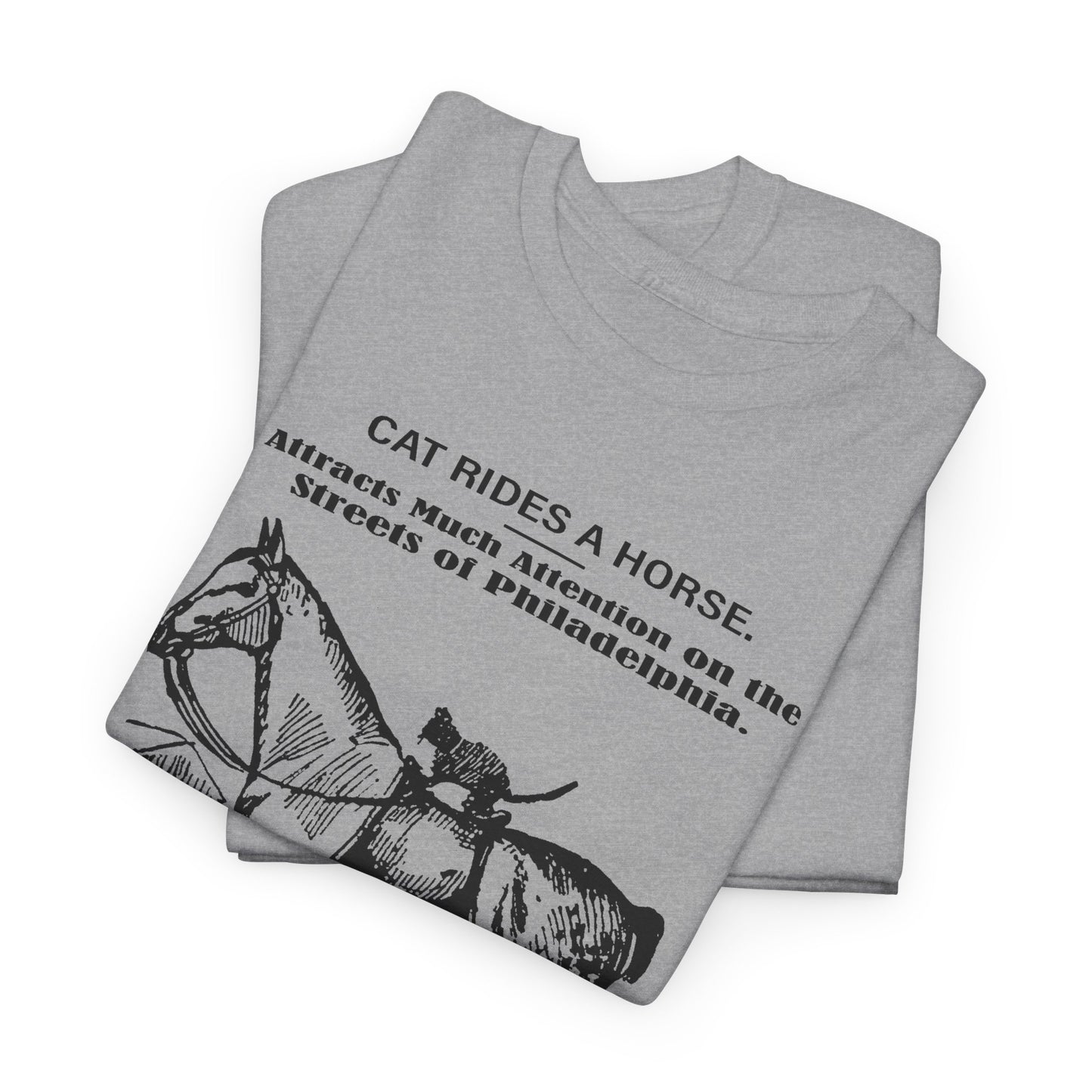 1898 cat named waffles rides horse news article drawing reproduction tshirt