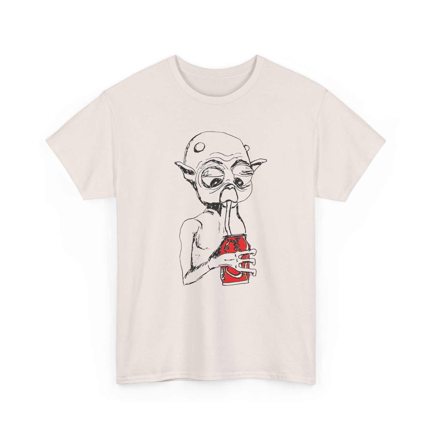 mysterious alien creature (MAC) drinking cola original sketch tshirt