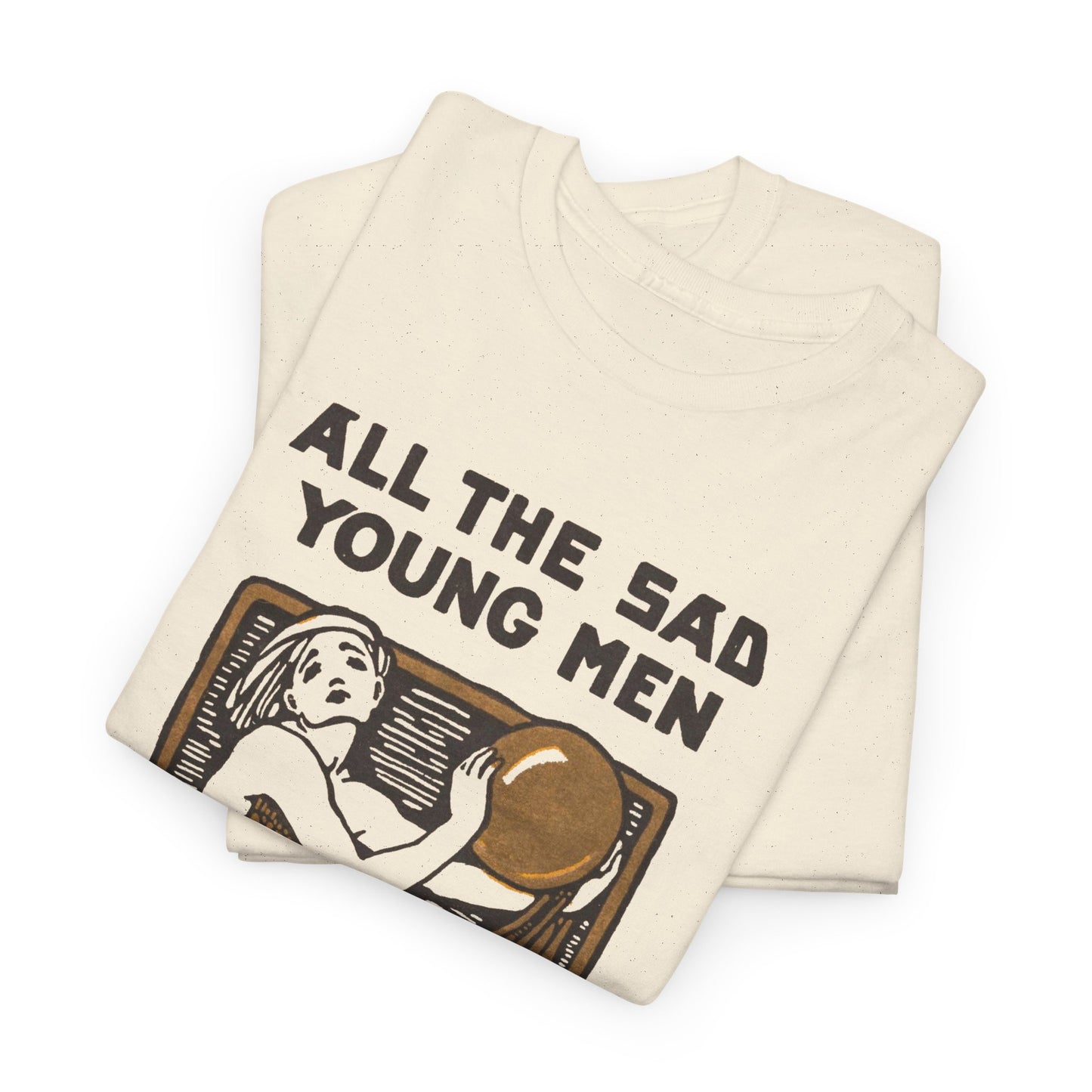1926 f. scott fitzgerald book cover by cleo damianakes for all the sad young men tshirt