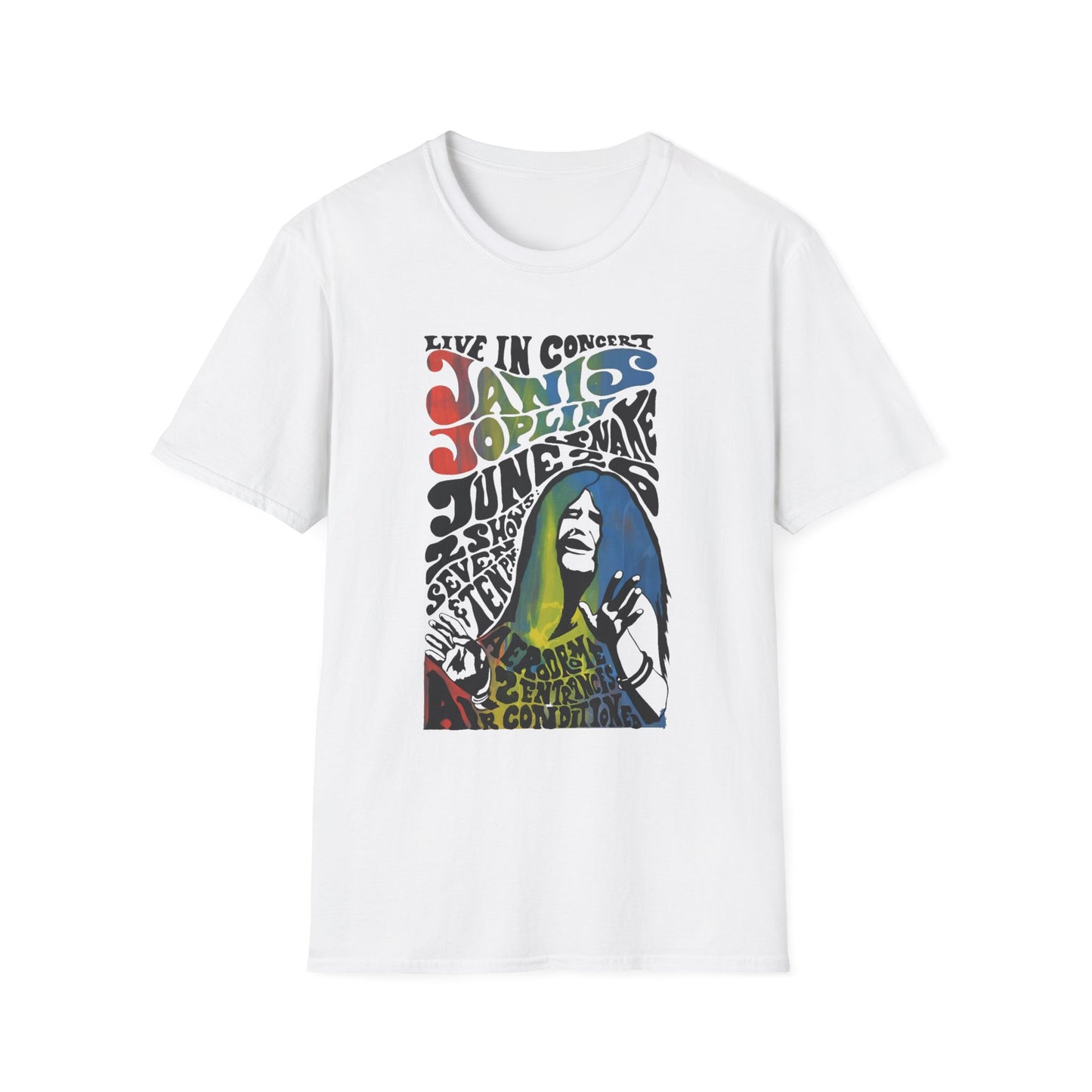 1968 janis joplin new york aerodrome concert poster tshirt