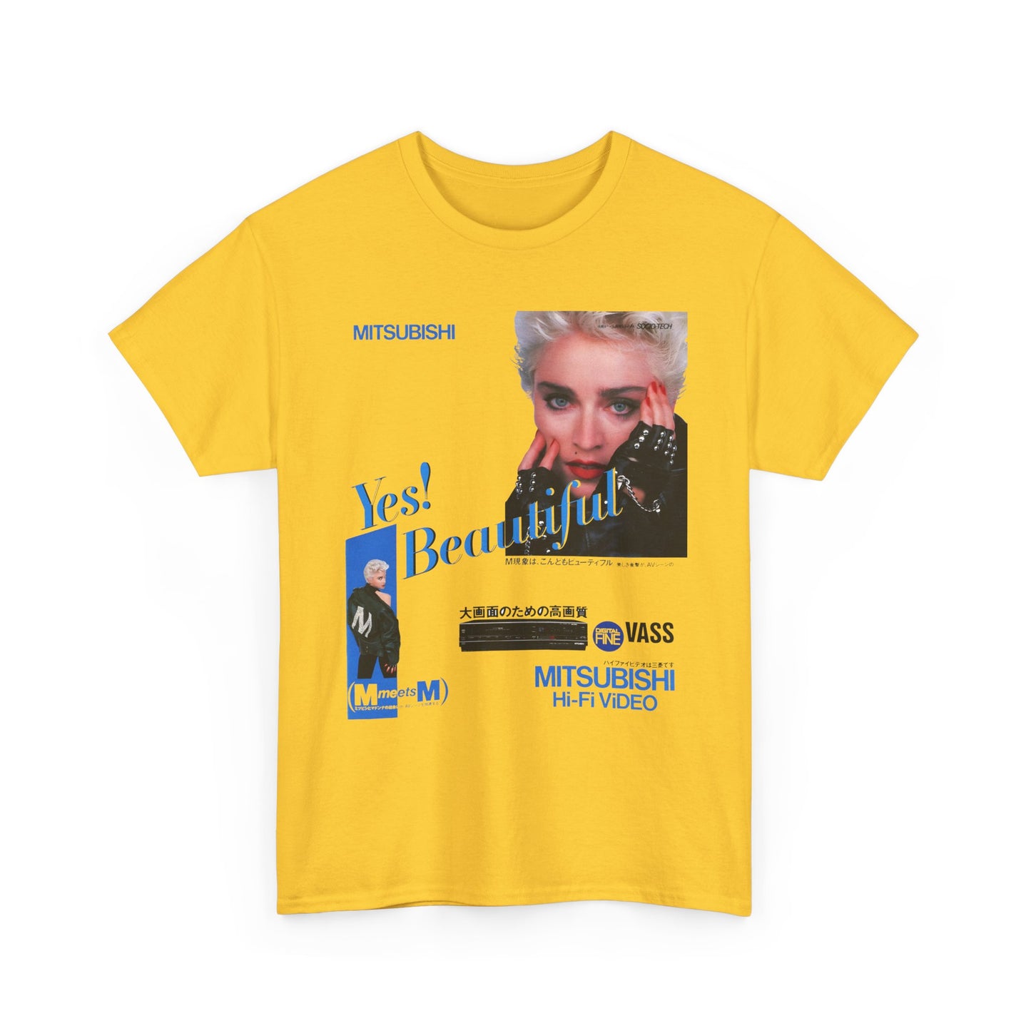 1987 japanese mitsubishi hi fi video ad with madonna reproduction tshirt