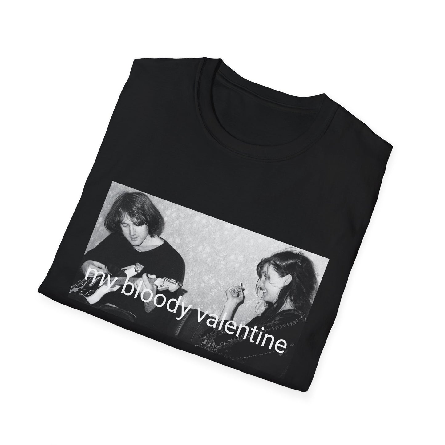 kevin shields and belinda butcher sitting on a couch tshirt