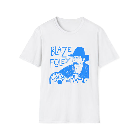 blaze foley sittin' by the road light blue stencil fan art tshirt
