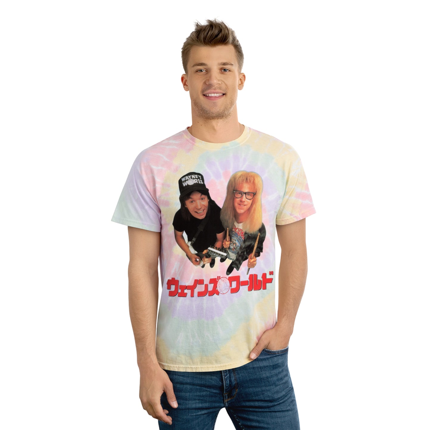 wayne's world tie dye tshirt