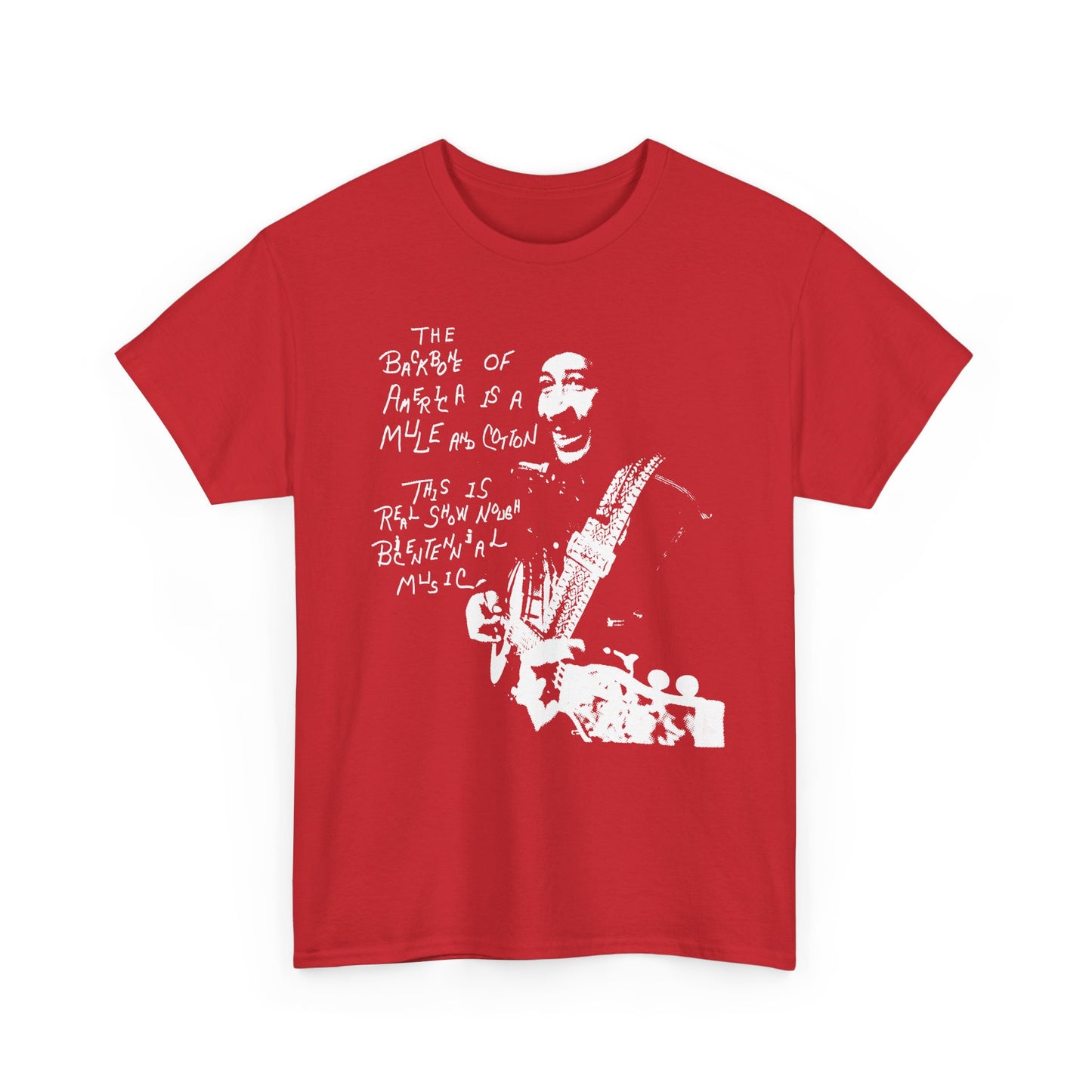 1976 the backbone of america is a mule and cotton album by abner jay stretched graphic tshirt