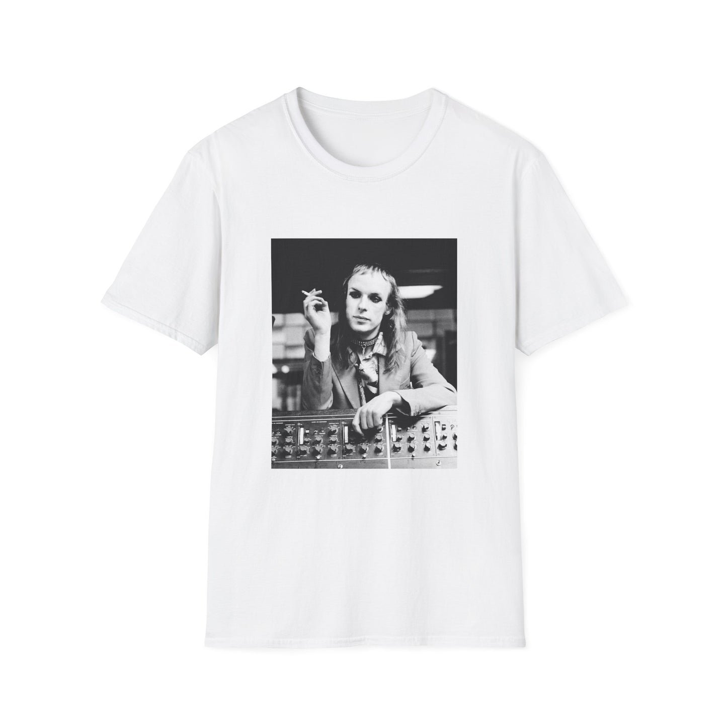 brian eno smoking at the console various colors tshirt