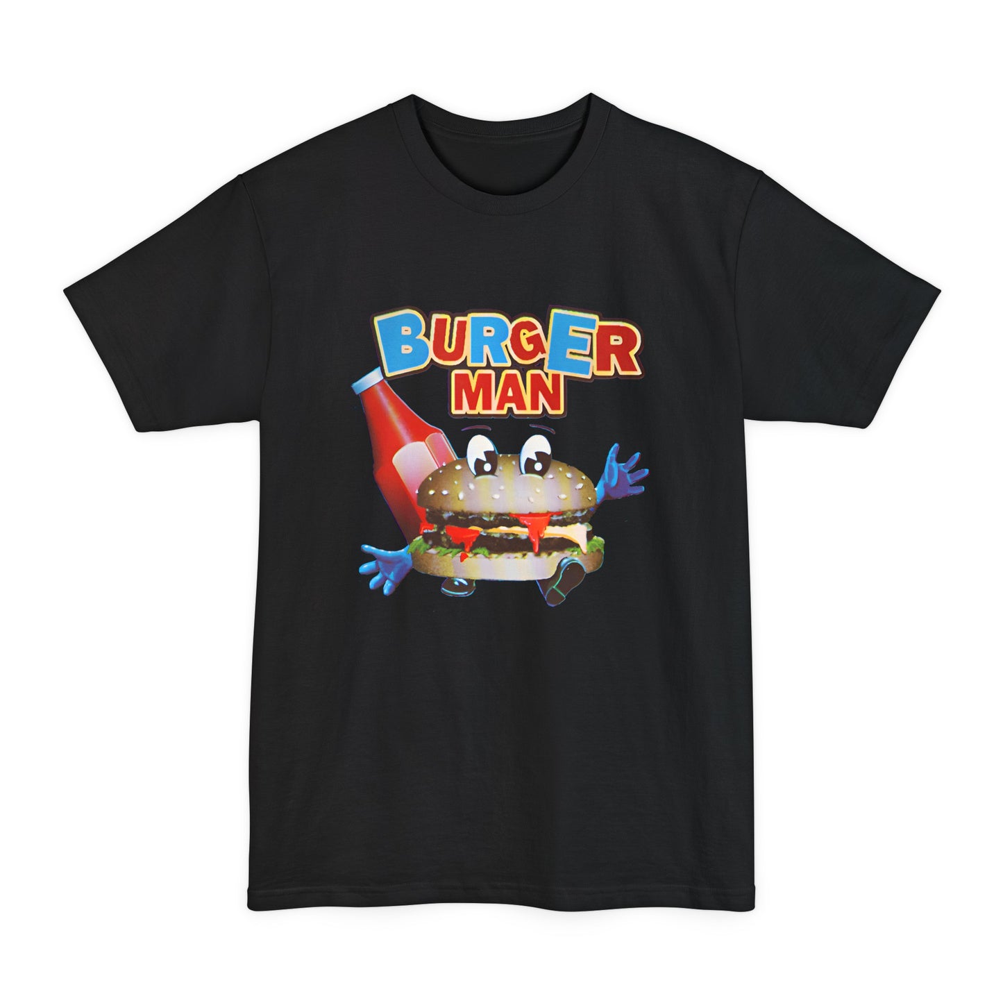 oversized old video game burger man reproduction unisex tall beefy tshirt