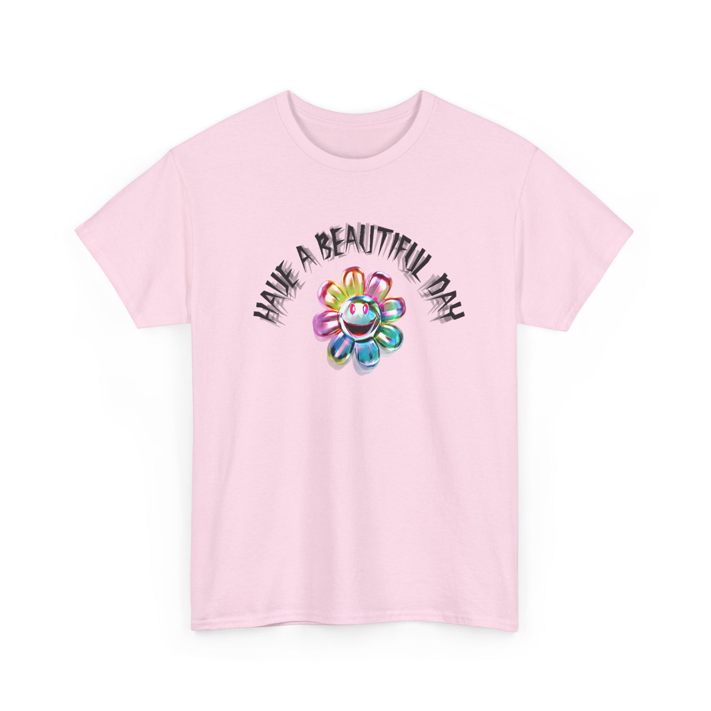 have a beautiful day chaotic rainbow daisy design tshirt