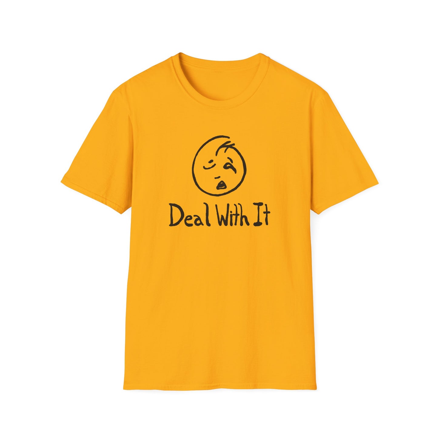 deal with it weird sad guy tshirt