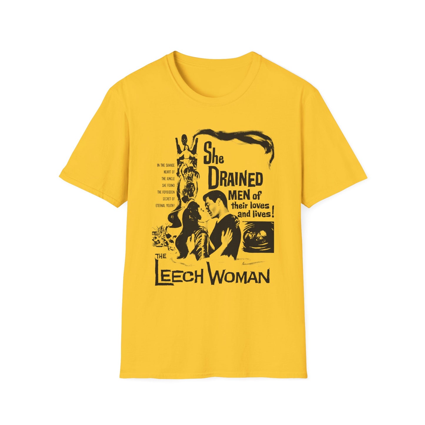 1960 low budget horror rejuvenation film the leech woman movie poster tshirt