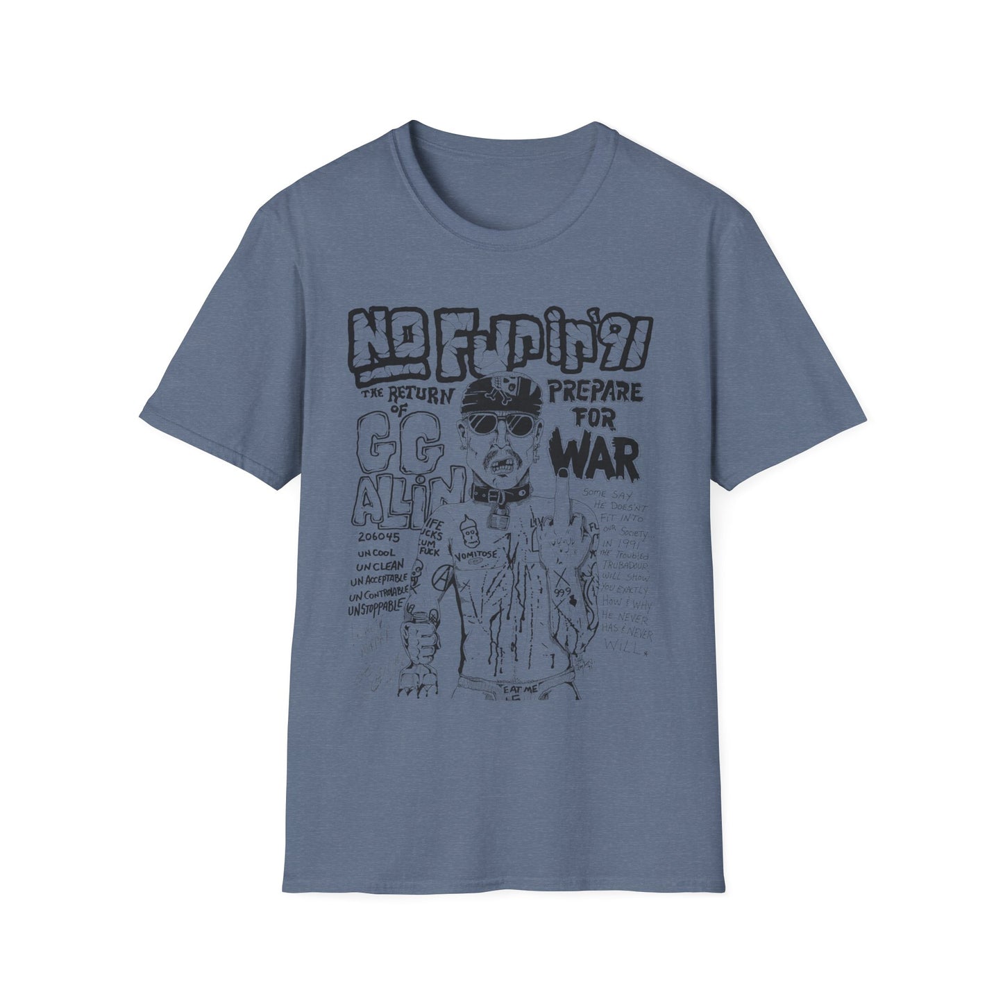 no fun in '91 gg allin show poster tshirt