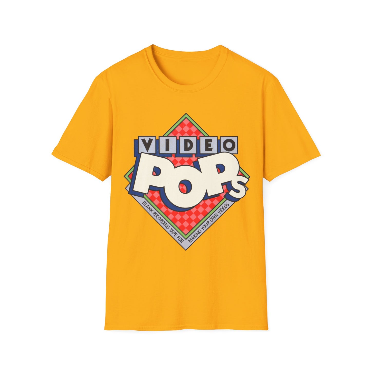 vintage video pops blank tape design tshirt