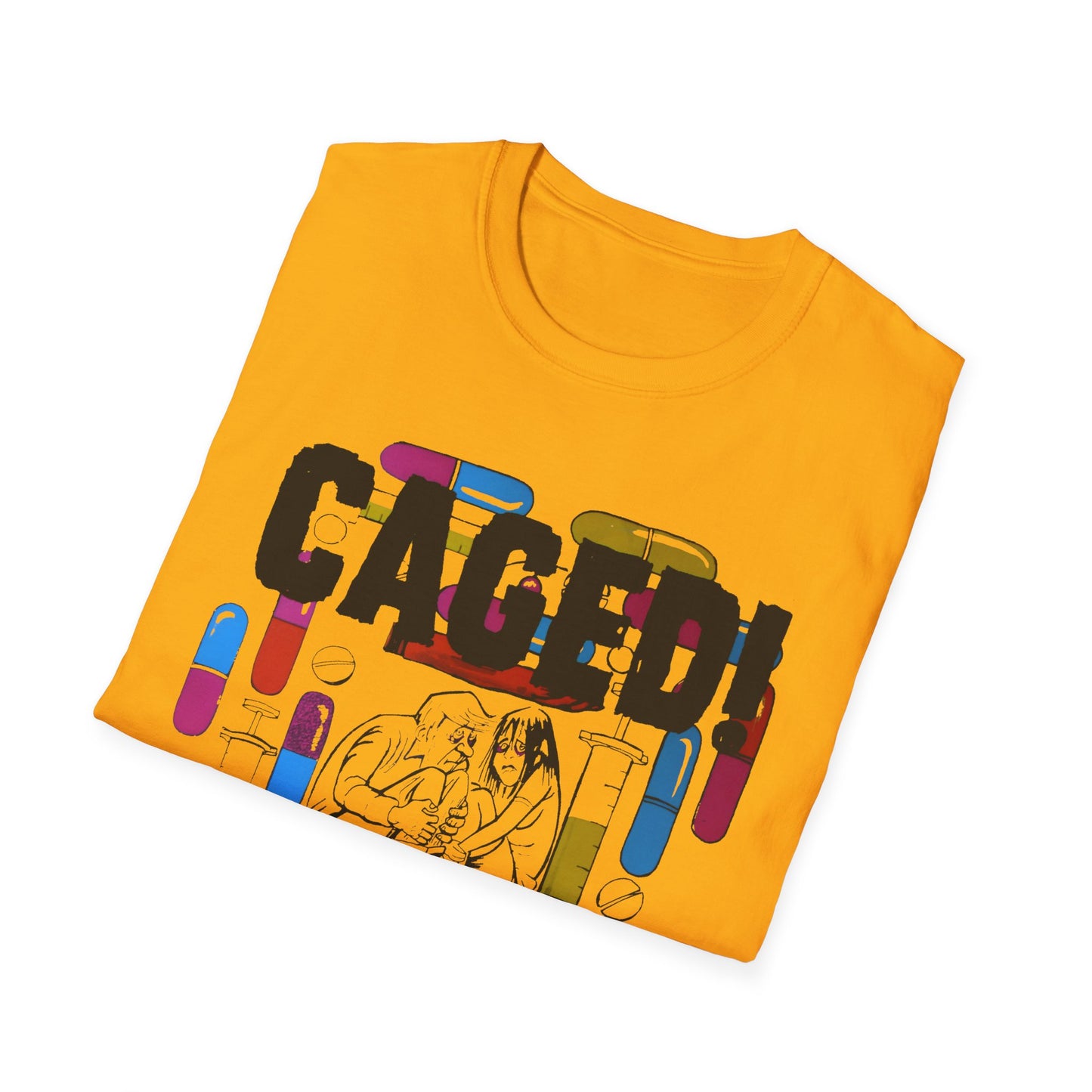 1960s/70s anti drug poster tshirt caged! by smartset smarteen s.o.s tshirt