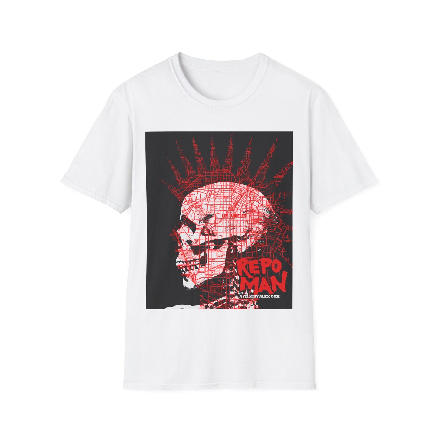 repo man skull punk in red tshirt