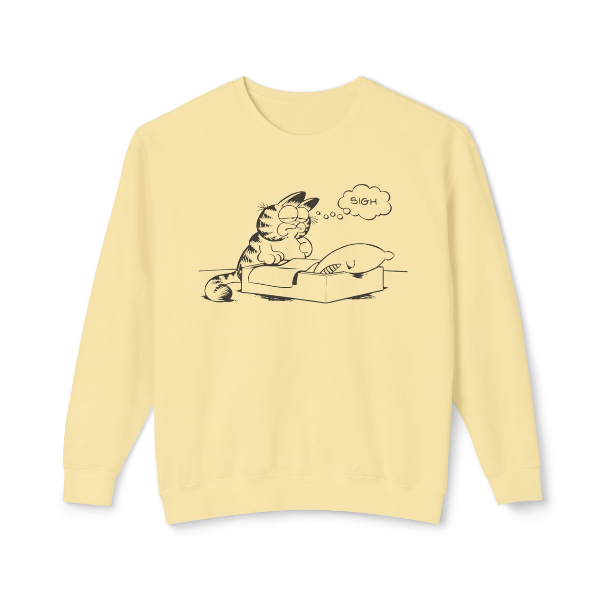 garf type cat sighing 100% cotton sweatshirt