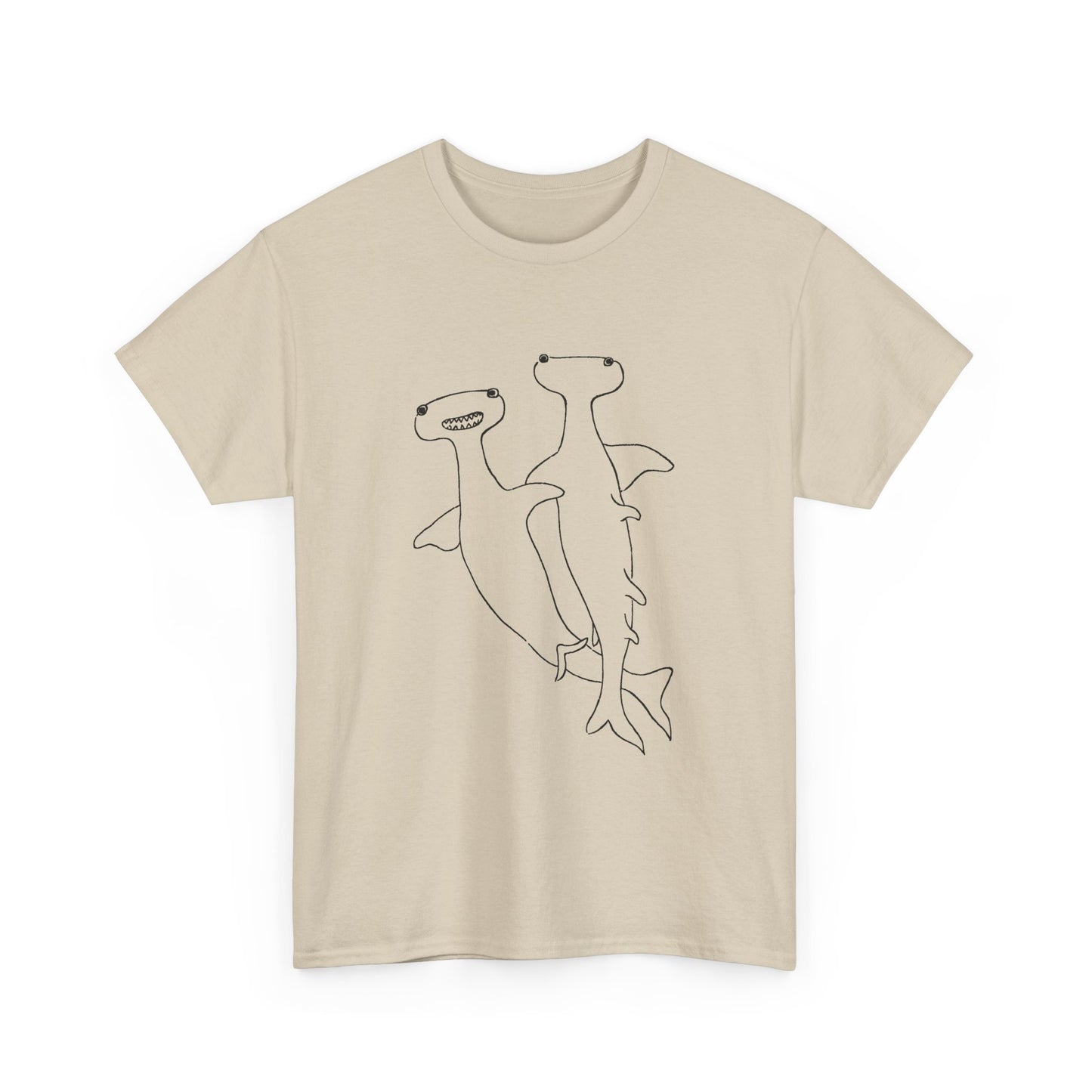 1735 a pair of hammerhead sharks edo period japanese illustration reproduction tshirt