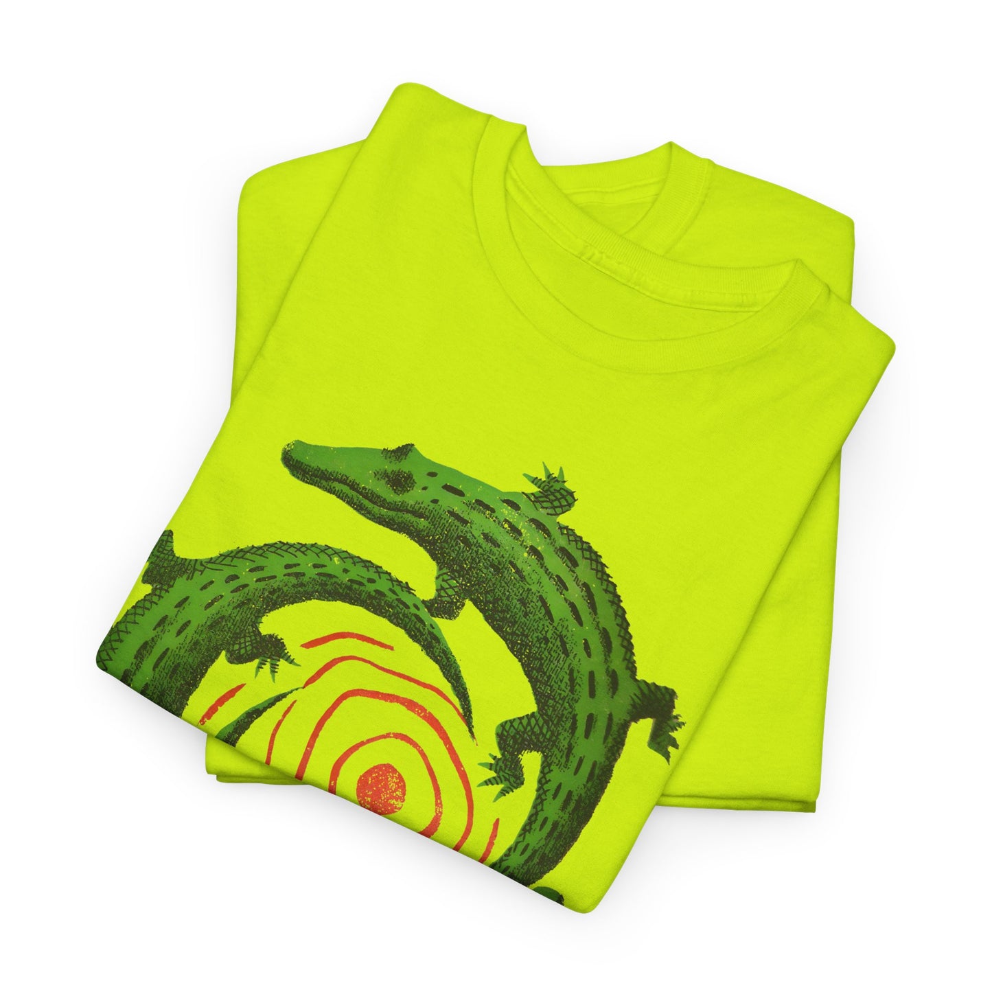 mid century manolo prieto three alligators swirl book cover tshirt