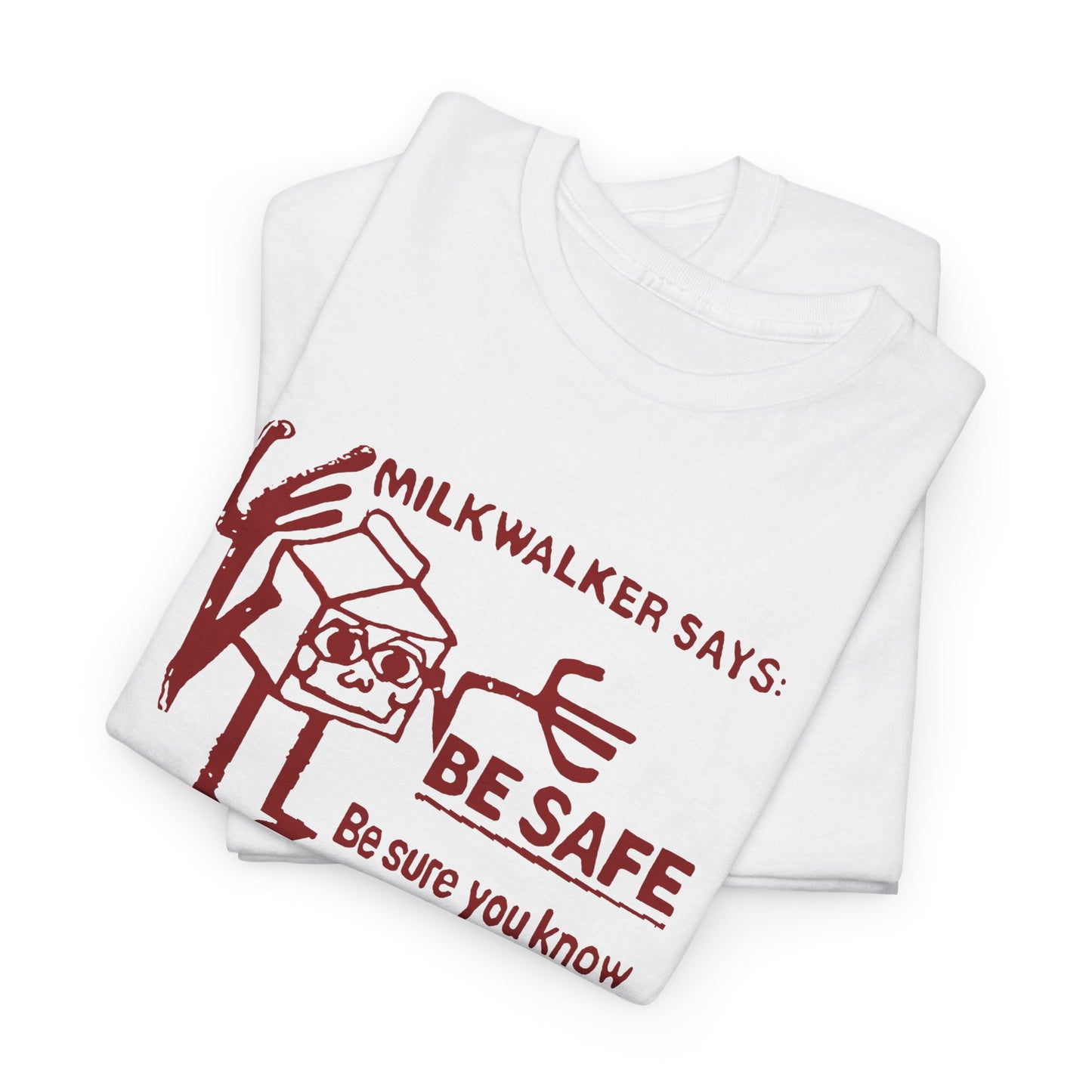 mid 80s darigold anthropomorphic milk carton safety message reproduction tshirt